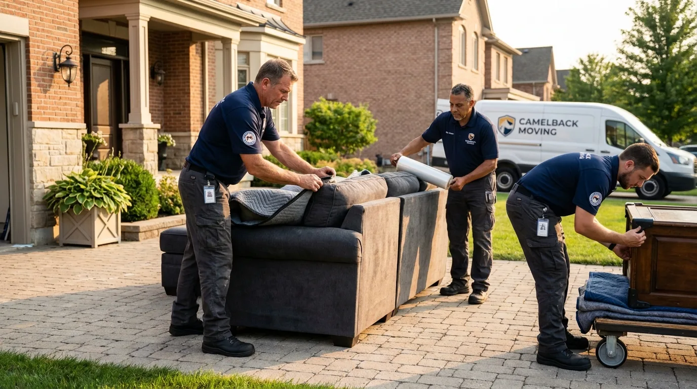 Large estate moving crew wrapping furniture in Forked River, NJ